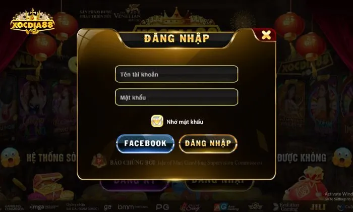 Hướng dẫn đăng nhập Xocdia88